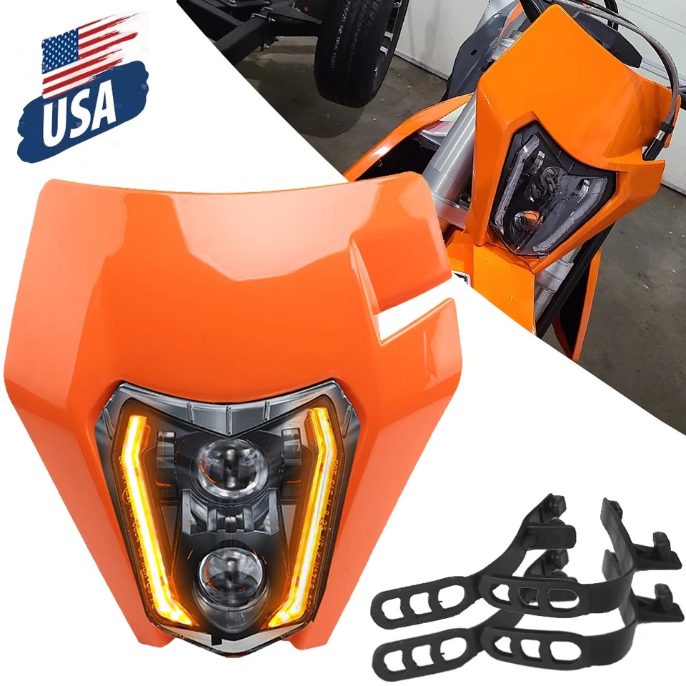 Faro LED con máscara para KTM EXCF SX SXF XC XCF XCW 125 150 250 300 350 450 Foto 1 de 4