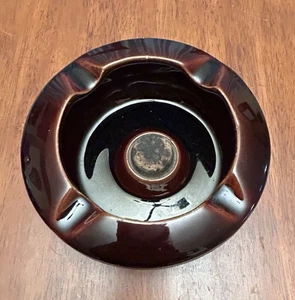LONGCHAMP FRANCE Pipe Ashtray  with Cork Knocker -Ceramic Bowl - LEATHER BASE - Picture 1 of 10