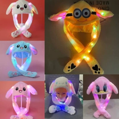 Minion Hat Light Up Cute Plush Plush Hat Moving Ears Colorful LED - Immagine 1 di 4