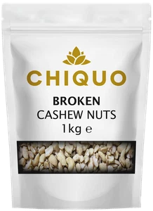 Chiquo Broken Cashew Nuts Large Pieces 1kg - Vegan & Vegetarian Friendly - Picture 1 of 5