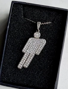1Ct Round Cut Lab-Created Diamond Unique Pendant Women's 14k White Gold Plated - Picture 1 of 5
