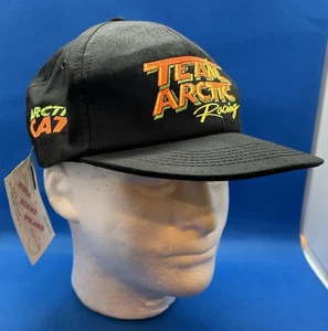 Vintage Team Arctic Racing Snapback Hat Black Made in USA Colorful Embroidered - Picture 1 of 11