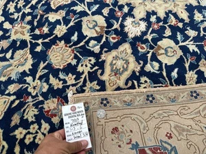 3x6 BLUE ANTIQUE RUNNER ORIENTAL RUG HAND-KNOTTED vintage handmade fine silk 4x6 - Picture 1 of 16