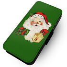 Printed Faux Leather Flip Phone Case For Samsung   Vintage Christmas Wrappers