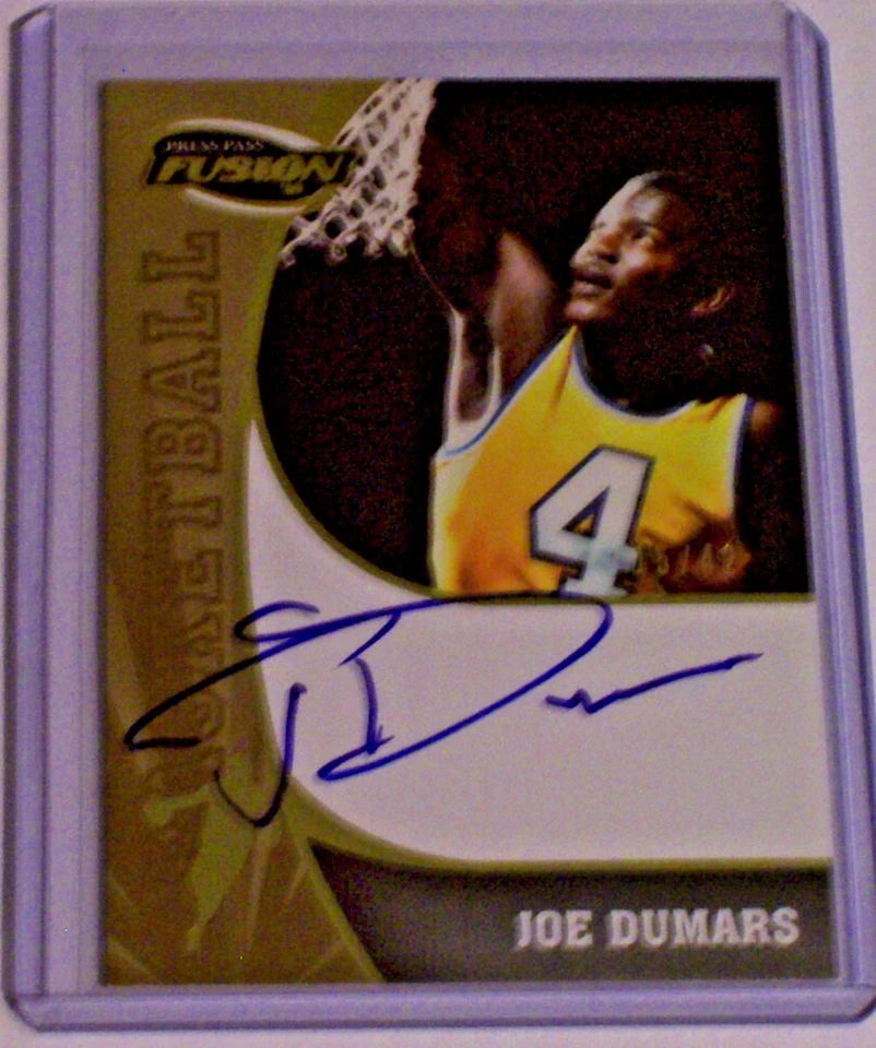 2009 Press Pass Fusion Gold Autograph Joe Dumars /42 On Card - Image 1 of 1