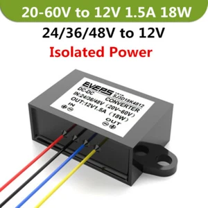 20-60V to 12V 1.5A 18W car waterproof Isolated Power converter 24/36/48V to 12V - Picture 1 of 10