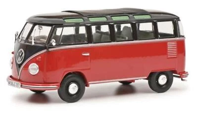 Volkswagen VW T1 B Samba Modellino 1:32 Di Schuco Blu 450785700 - Immagine 1 di 3