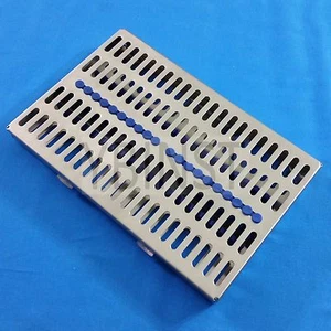 STAINLESS STERILIZATION CASSETTE RACK BOX  FOR 20 SURGICAL DENTAL INSTRUMENTS - Picture 1 of 9