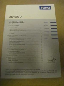 Iiyama AS4636D Monitor User Manual - Zdjęcie 1 z 1