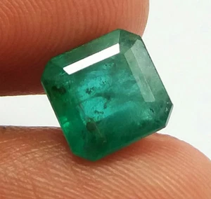 Gemas sueltas esmeralda esmeralda de corte cuadrado natural de 2,90 quilates verde 8 mm - Imagen 1 de 9