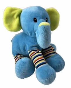 Colorful Stuffed Animal Elephant Plush Baby Lovey Soft Toy Nursery Plushie Gift