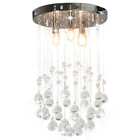 vidaXL Ceiling Lamp with Crystal Beads Silver Sphere 3 x G9 Bulbs UK HOT