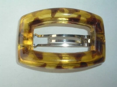VINTAGE FAUX TORTOISE PLASTIC HAIR BARRETTE UP DO HAIR ACCESSORY - Image 1 of 2