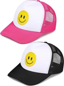 2 Piezas Gorra de Béisbol Cara Sonrisa Camionero Sombrero Malla Ajustable Gorra de Béisbol Ret - Imagen 1 de 6