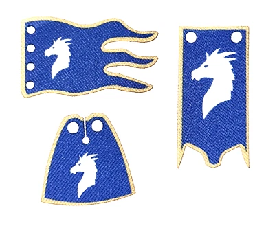 MARKENLOS Banner Flag Cape kompatibel mit 71047 Dragonbom Paladin beidseitig bedruckt