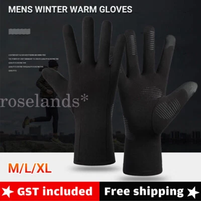 2X Mens Winter Warm Windproof Waterproof FleeceLined Thermal Touch Screen Gloves - image 1 of 4