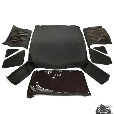 FOR Jeep Wrangler TJ 1997-2006 Black Soft Top Tinted Windows Replacement 4PCS - Image 1 of 4