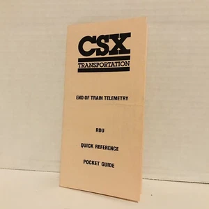 CSX Transportation End Of Train Telemetry RDU Quick Reference Pocket Guide - Picture 1 of 24