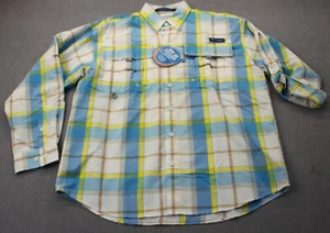 Columbia Super Bahama Mens Plaid (PFG) Performance Fishing Gear LS Shirt NWT XL - Picture 1 of 8