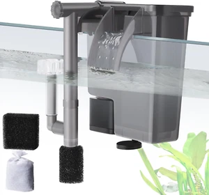5W Hang on Aquarium Filter: Ultra Quiet 124 GPH Fish Tank Filter with Filter - Picture 1 of 12