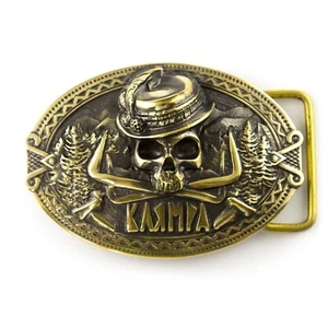Brass belt buckle "3D Klamra", Skull buckle, Ukrainian Molfar, Logo Klamra - Bild 1 von 23