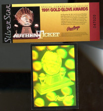1991 Rawlings Commemorative Gold Glove Awards Silver Star Ticket & Card ⚾⚾ GG1