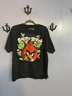 Angry Birds Authentic Men’s Size Large Black Crew Neck Red Logo Graphic T-Shirt