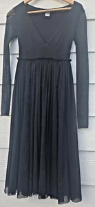 Jean Paul Gaultier Soleil FUZZI Tulle Black Long Sleeve Dress XS - Picture 1 of 17