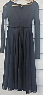Jean Paul Gaultier Soleil FUZZI Tulle Black Long Sleeve Dress XS - Image 1 of 4