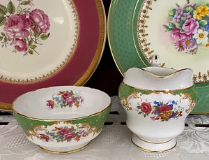 VINTAGE PARAGON FINE BONE CHINA ROCKINGHAM SUGAR BOWL & CREAMER C1957-1960'S - Picture 1 of 13