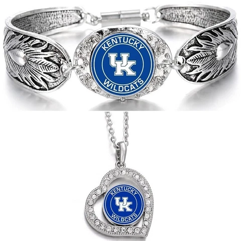 Kentucky Wildcats Womens 925 Sterling Silver Necklace Bracelet State Set D3D19 Cover
