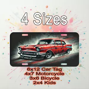 1957 Chevy ALUMINUM LICENSE PLATE Car Tag 4- Sizes Available - Bild 1 von 1