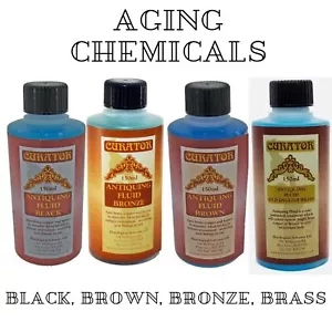 Kurator Antik Patinierung Flüssigkeit Lösung Alterung Bronze Messing Schwarz & Braun - Bild 1 von 6