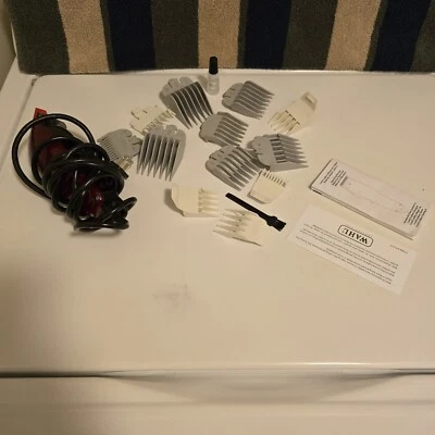 WAHL Designer ST Red Professional Hair Clippers Electric Corded w/Attachments - Image 1 of 4