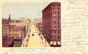 Vista de la calle Séptima - Denver, Colorado UDB 1906 postal - Imagen 1 de 2