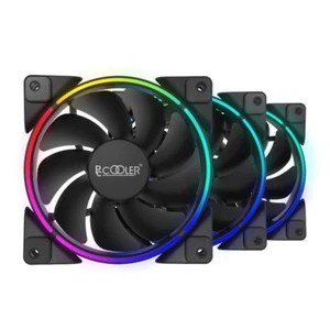 120Mm Case Fan 3 Pack Computer Case Fans PWM Cooling PC Fans,Dual Light Loop - Afbeelding 1 van 8