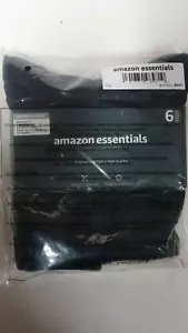 Amazon Essentials 6 Pairs Women's Crew Black Socks size 6-9 - Picture 1 of 3