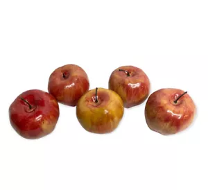 Apples Lot of 5 Red Artificial Fruit Fake Imitation Home Decor Props Staging - Picture 1 of 6