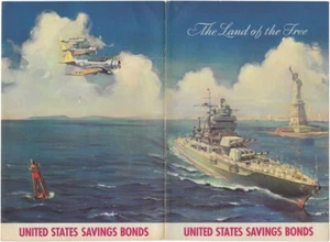 Segunda Guerra Mundial 1942 Folleto ESTADOS UNIDOS BONOS DE AHORRO DE DEFENSA EE. UU. Bombardero Caza NAA - Imagen 1 de 9