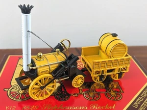 Stephenson's Rocket Steam Train 1829 Old Match Box Model Toy Antique Rail Way UK - Foto 1 di 24