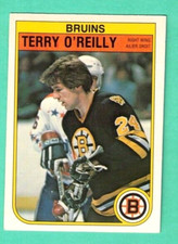 (1) TERRY OREILLY  1982-83 O-PEE-CHEE # 18 BRUINS EX-MT  CARD (G9747)