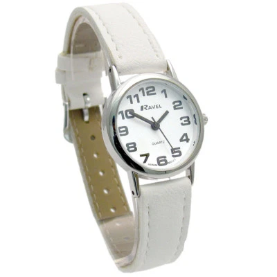 Ravel Ladies Super-Clear Easy Read Quartz Watch White Strap R0105.13.4LA - Image 1 of 2