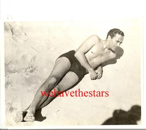 Vintage Charles Buddy Rogers BEEFCAKE SWIMSUIT '36 MIAMI BEACH PRESS Portrait - Picture 1 of 1