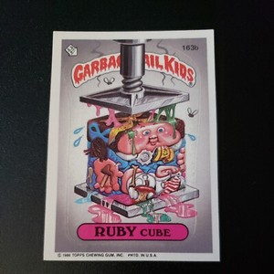 RUBY CUBE 163b Garbage Pail Kids 1986 Series 4 GPK Sticker Card 