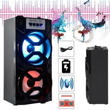 Wireless Bluetooth Portable Dual Speaker Outdoor Stereo USB/TF/AUX/FM Radio HOT