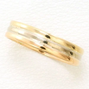 Jewelry 18K Yellow gold White Pink ring 15.5 size About3.0g Free shipping Used - Picture 1 of 6