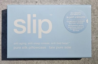 Funda de almohada de seda pura deslizante - 20" x 30" - tamaño queen - brisa marina - mejora la piel  Foto 1 de 3