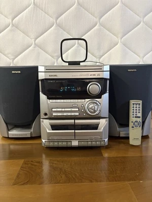 Aiwa CX‑NAJ50 Stereo Receiver CD/Cassette + Detachable Speakers + Remote Control - Image 1 of 4