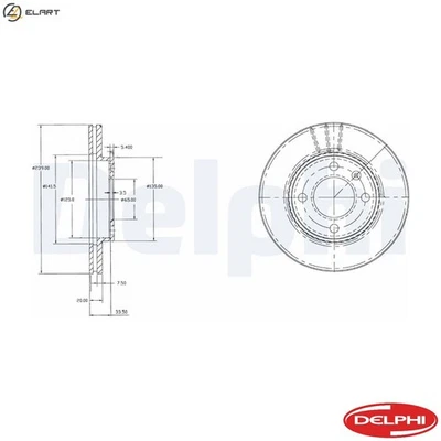 2x BRAKE DISC BG2109 FOR VW SANTANA GOLF/III/Mk/�/Cabriolet/Van SCIROCCO POLO - Image 1 of 4