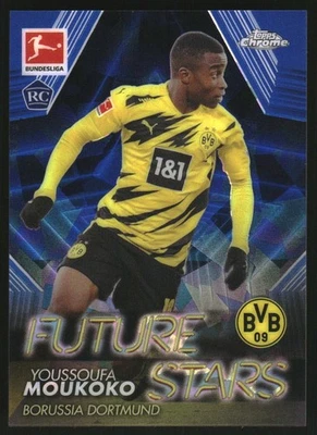 2020-21 Topps Chrome Sapphire Bundesliga Future Stars #FSYM Youssoufa Moukoko - Image 1 of 2